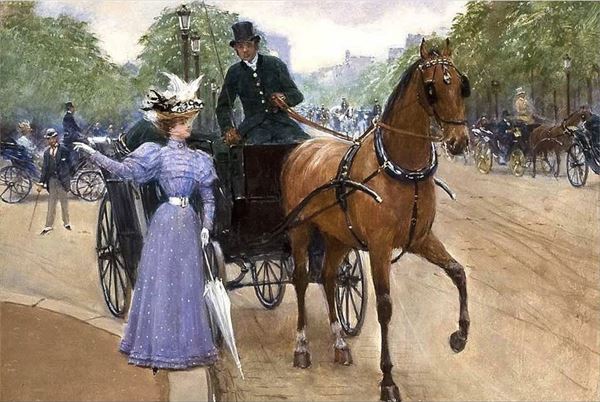 油絵 ジャン・ベロー_ 親切な婦人　MA2763｜絵画制作専門ユーラシアアート