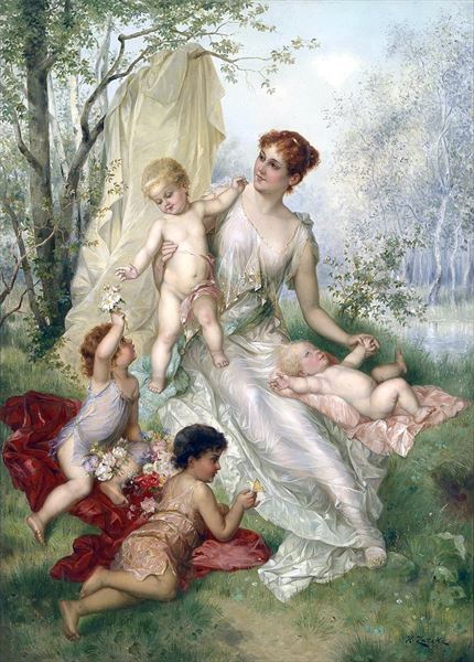 楽天市場】油絵 Hans Zatzka_ 水の妖精 MA2116 : 絵画制作専門