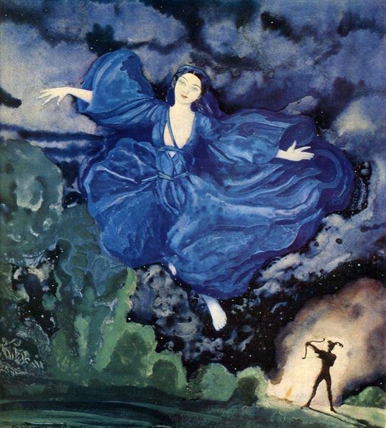 油絵 Konstantin Somov_ 青い鳥 MA2245|絵画制作専門ユーラシアアート
