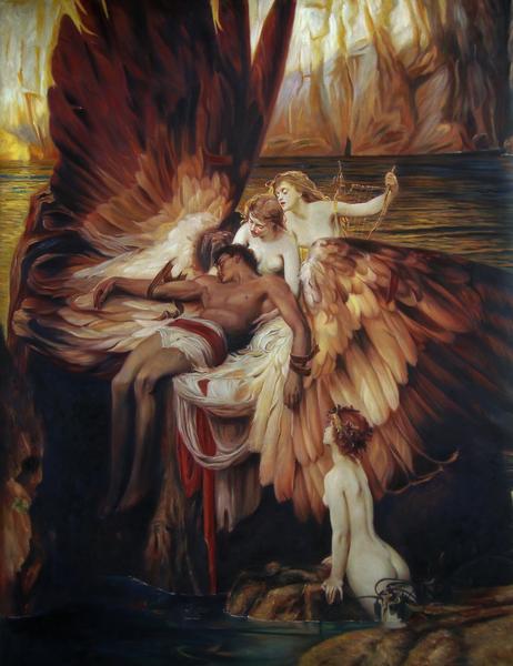 油絵 Herbert James Draper_ イカロスのための哀歌　MA2157｜絵画制作専門ユーラシアアート