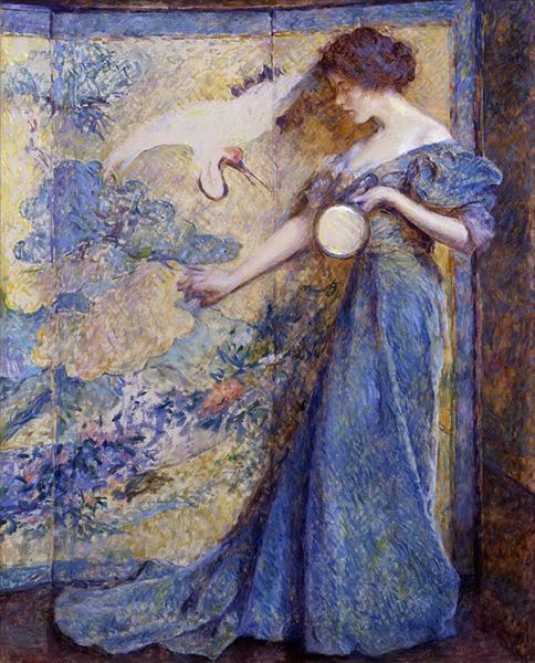 油絵 Robert Reid_手鏡　MA2367｜絵画制作専門ユーラシアアート