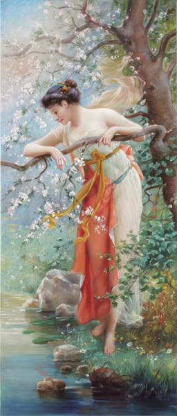 楽天市場】油絵 Hans Zatzka_ 水の妖精 MA2116 : 絵画制作専門
