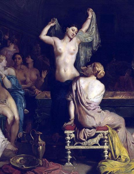 油絵 Theodore Chasseriau_温浴（部分）　MA2408｜絵画制作専門ユーラシアアート 62,920円