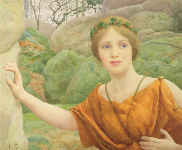 油絵 Thomas Cooper Gotch_ニンフ　MA2414