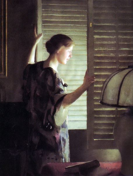 油絵 William MacGregor Paxton_朝の陽ざし　MA2457