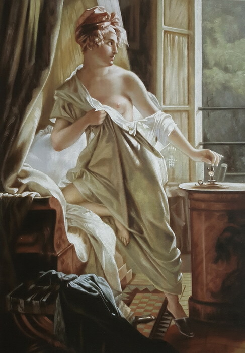 油絵　Louis Hersent_ロシニョール　MA2161｜絵画制作専門ユーラシアアート