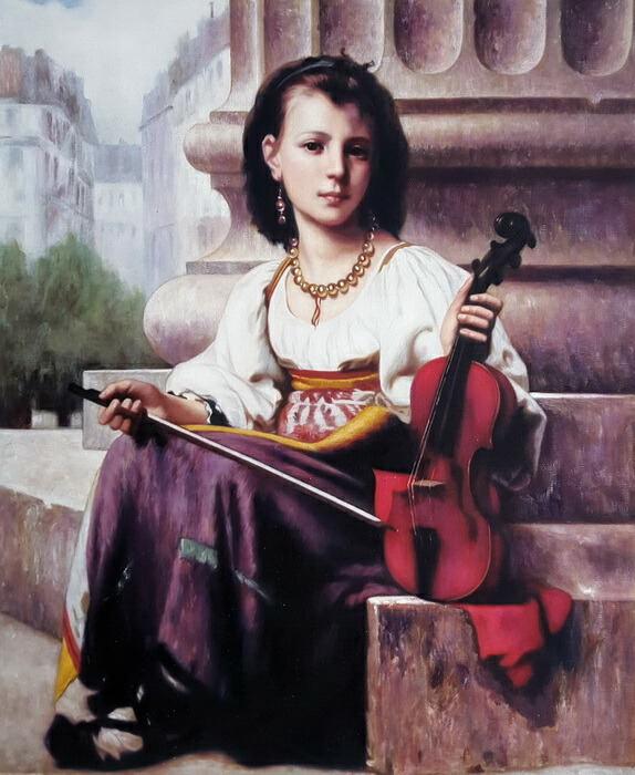 少女とチェロの油彩画 楽天市場】油絵 ジョセフの名作_チェロ奏者 ma549 : 絵画制作専門