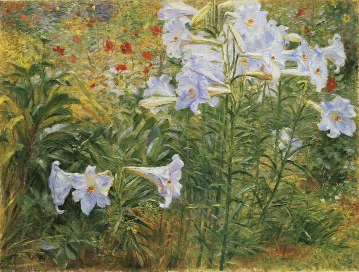 他の人発送×肉筆油彩画 【百合】 他の人発送×肉筆油彩画 【百合】