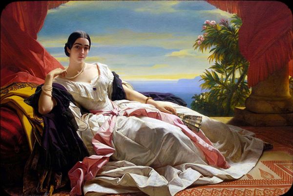 油絵 ヴィンターハルター_レオニラ王女　MA2541｜絵画制作専門ユーラシアアート