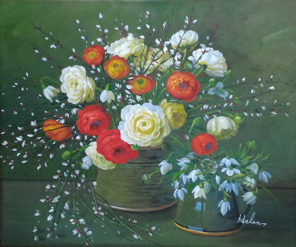 楽天市場】特価油絵 花瓶の花 MA2873-2 : 絵画制作専門