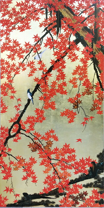 漆絵　伊藤若冲の名作_紅葉小禽図　NH318