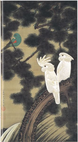 漆絵　伊藤若冲の名作_老松鸚鵡図　NH311