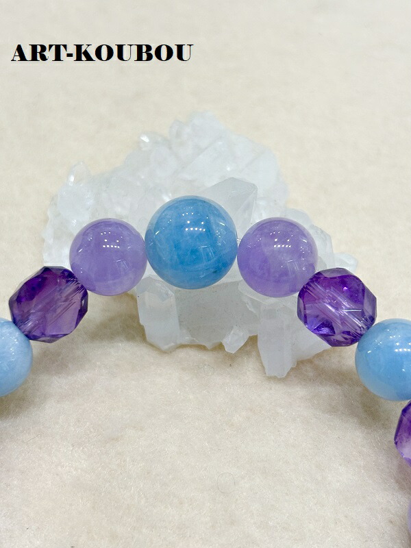 楽天市場】アクアマリン シトリン アメジスト ミックスブレスレット