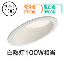 大光電機 傾斜天井用ダウンライト DDL6214FWG 2色温度切替調光 Φ100 白熱灯100W相当 工事必要