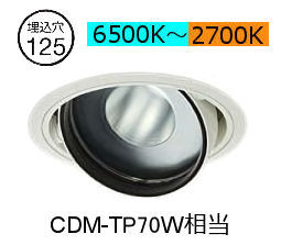 大光電機 ユニバーサルダウンライト LZD-9096FWM4 Φ125 CDM-T70W相当 高演色 PWM調色調光 工事必要