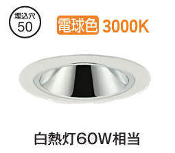 大光電機 グレアレスダウンライト本体 LZD-93734YWW Φ50 白熱灯60W相当 3000K 高演色 電源別売 工事必要|アート・ライティング