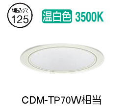※製造業者欠品中※ 大光電機 ベースダウンライト LZD9140AWW3 工事止むを得ず Φ125 CDM-TP70W好いかげんに 3500K ライト・照明器具-ダウンライト-天井照明