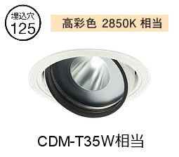 ※メーカー欠品中※ 大光電機 生鮮食品用ユニバーサルダウンライト LZD93771HWM 電源別売 高彩色 Φ125 CDM-T35W相当 2850K 工事必要