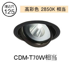 大光電機 生鮮食品用ユニバーサルダウンライト LZD93772HBM 電源別売 高彩色 Φ125 CDM-T70W相当 2850K 工事必要|アート・ライティング