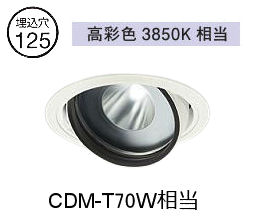 ※メーカー欠品中※ 大光電機 生鮮食品用ユニバーサルダウンライト LZD93772SWM 電源別売 高彩色 Φ125 CDM-T70W相当 3850K 工事必要