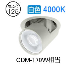 大光電機 ユニバーサルダウンライト LZD93789NWB 電源別売 Φ125 CDM-T70W相当 4000K 工事必要|アート・ライティング