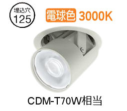 大光電機 ユニバーサルダウンライト LZD93789YWM 電源別売 Φ125 CDM-T70W相当 3000K 工事必要｜アート・ライティング