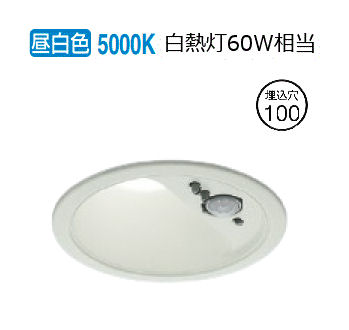 コイズミ照明 人感センサ付ダウンライト AD1275W50 防雨型 工事必要 マルチタイプ 昼白色