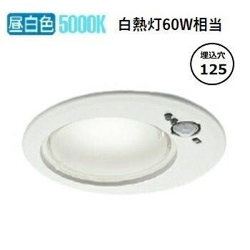 コイズミ照明 人感センサ付ダウンライト AD1259W50 防雨型 工事必要 タイマー付ON-OFFタイプ 昼白色
