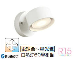 オーデリック 直付用スポットライト 屋内用 調光・調色 Bluetooth対応 OS256573BCR 工事必要