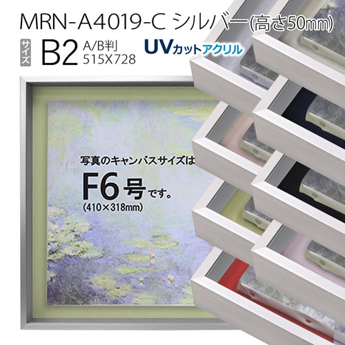 油彩　額　作者物 楽天市場】油彩額縁 MRN-A4019-C ホワイト（高さ50mm） B2(728×515