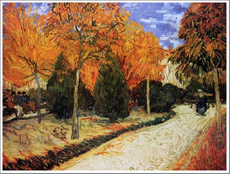 手描き 油絵 複製画 フィンセント・ファン・ゴッホ「アルルの公園の道」額付き 送料無料|絵画販売のアート名画館