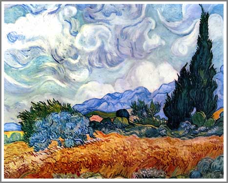 楽天市場】ゴッホ作品 糸杉のある麦畑 アートポスター 木製アート