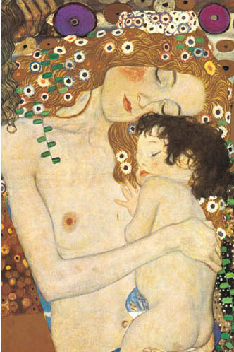 楽天市場】手描き 油絵 複製画 グスタフ・クリムト「母と子」 額
