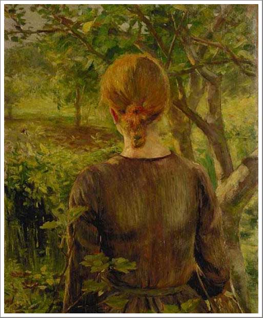 手描き 油絵 複製画 黒田清輝「赤髪の少女」 F6(41.0&times;31.8cm)サイズ 額付き 送料無料｜絵画販売のアート名画館
