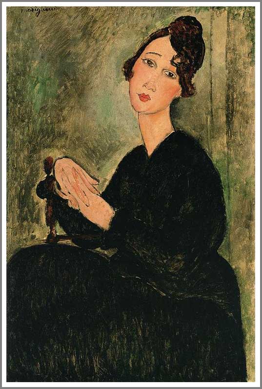 手描き 油絵 複製画アメデオ・モディリアーニ「デディ・アイデン」 額付き 送料無料