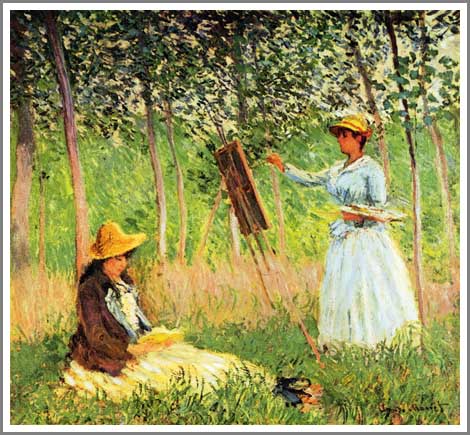 楽天市場】手描き 油絵 模写 複製画 クロード・モネ「読書する