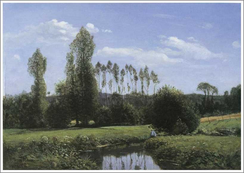 手描き 油絵 複製画 模写 クロード・モネ「ルエルの眺め」 F20(72.7×60.6cm)サイズ 額付き 送料無料