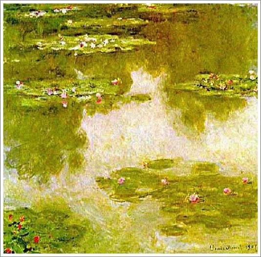 楽天市場】手描き 油絵 複製画 クロード・モネ「睡蓮」額付き