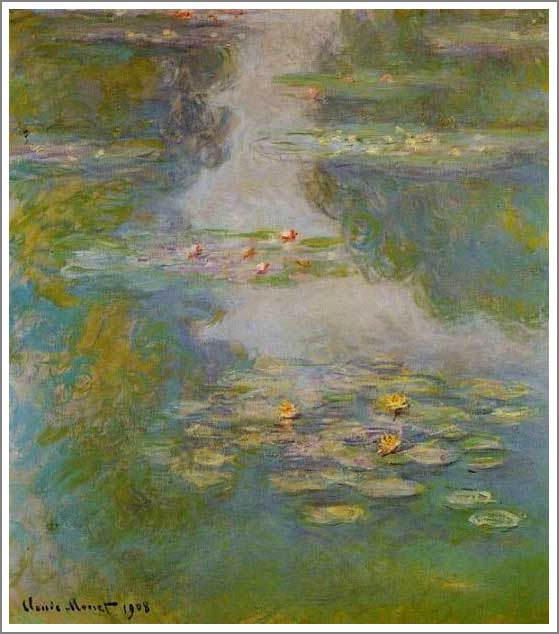 手描き 油絵 複製画 クロード・モネ「睡蓮9」 F6(41.0×31.8cm)サイズ 額付き 送料無料|絵画販売のアート名画館