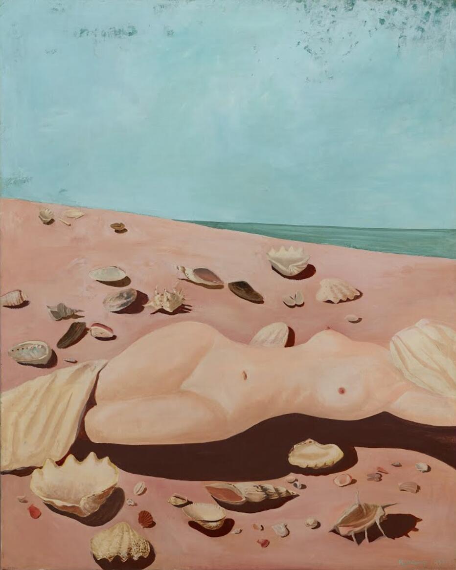 手描き 油絵 複製画　三岸好太郎「海と射光」 額付き 送料無料