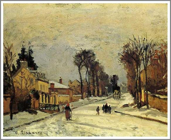 絵画 カミーユピサロ ルーヴジェンヌへの道 1872年作 複製画 Camille_Pissarro_-