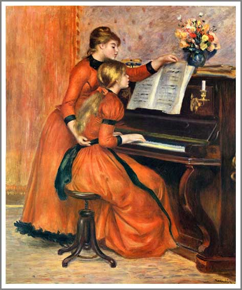 楽天市場】ルノアール 絵画 ピアノを弾く若い女 P10号 送料無料 【複製