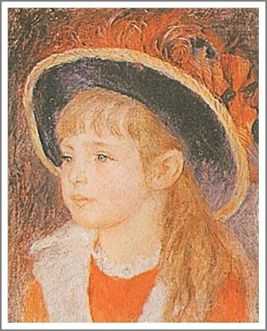楽天市場】ルノアール 絵画 青い帽子の少女 F3号 送料無料