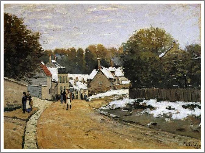 楽天市場】シスレー 絵画 ルーヴシェンヌの雪 F6号 送料無料 【複製