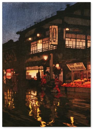 楽天市場 吉田博 ポスター 版画 作品 東京拾二題 神楽坂通 雨後の夜 A3サイズ 日本画 日本製 インテリア 壁紙用 絵画 アート 壁紙ポスター アートポスターギャラリー