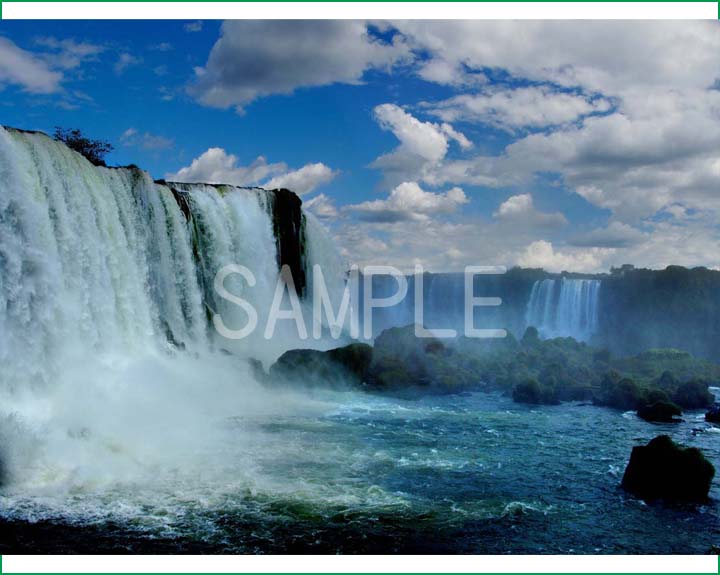 楽天市場】世界遺産 イグアスの滝に虹 01 4切W 風景写真 4W-1 : 写真