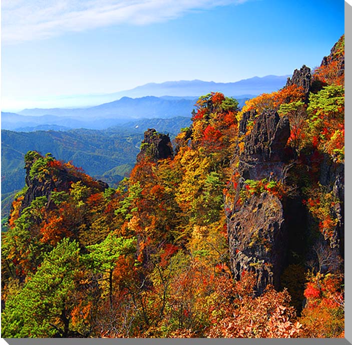 風景写真パネル 福島 紅葉の霊山（りょうぜん） インテリア アートパネル パネル 写真 プレゼント ギフト お祝い 結婚 新築 引っ越し 誕生日 母の日 父の日 記念日 壁飾り 壁掛け 額要らず 模様替え 雰囲気作り 風水 玄関 リビング オフィス ロビー MID-20-S25