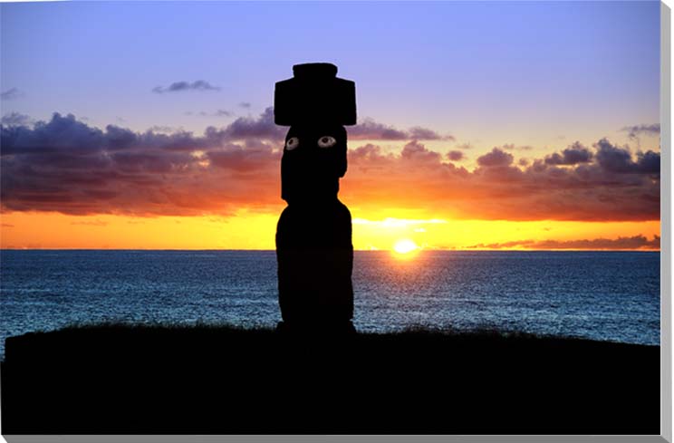 風景写真ポスター 世界遺産 イースター島 朝焼け アフ・コテリクのモアイ 02 プレゼント ギフト お祝い 結婚 新築 出産 成人式 誕生日 年祝い 記念日 psmoai-18