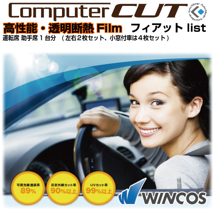高性能 高透明断熱◇フィアット-運転席 助手席カット済みカーフィルム｜カット済みカーフィルム専門 ARTE