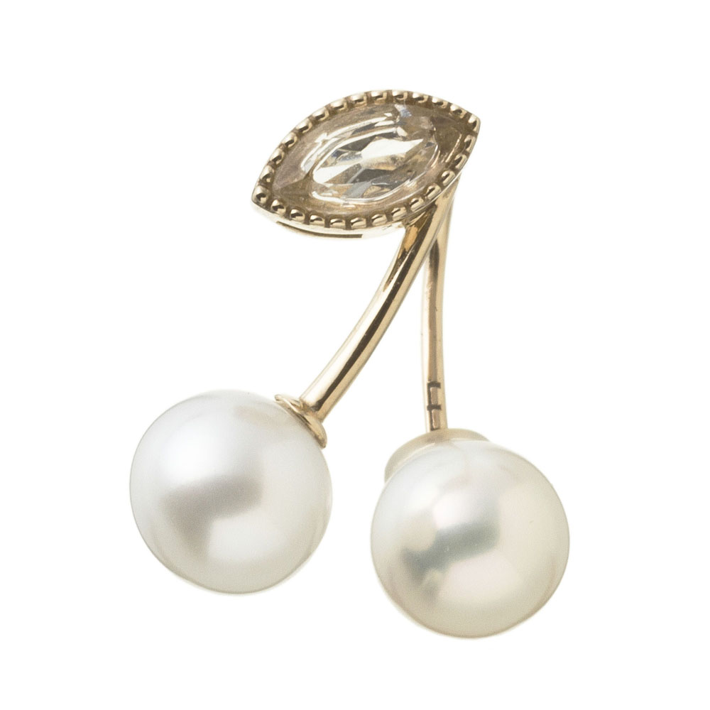 【ラスト1個】特別価格 エレノアジュエリー Elenore Jewelry 10金チェリーパールピアス 片耳分 ゴールドピアス K10 10K ELE0012｜アルテミスクラシック公式ショップ